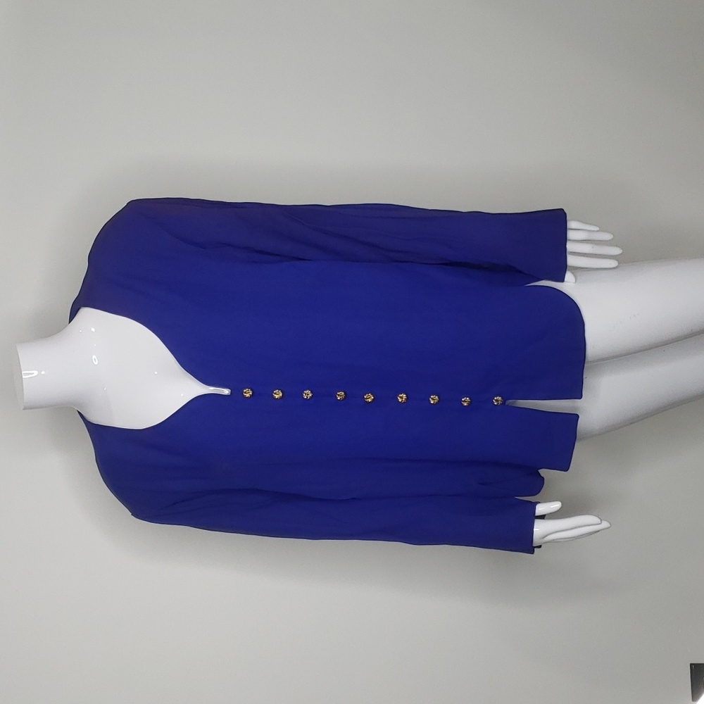 Jenny Buchanan Vintage 1980s Longsleeve Blue Blouse Size 24M